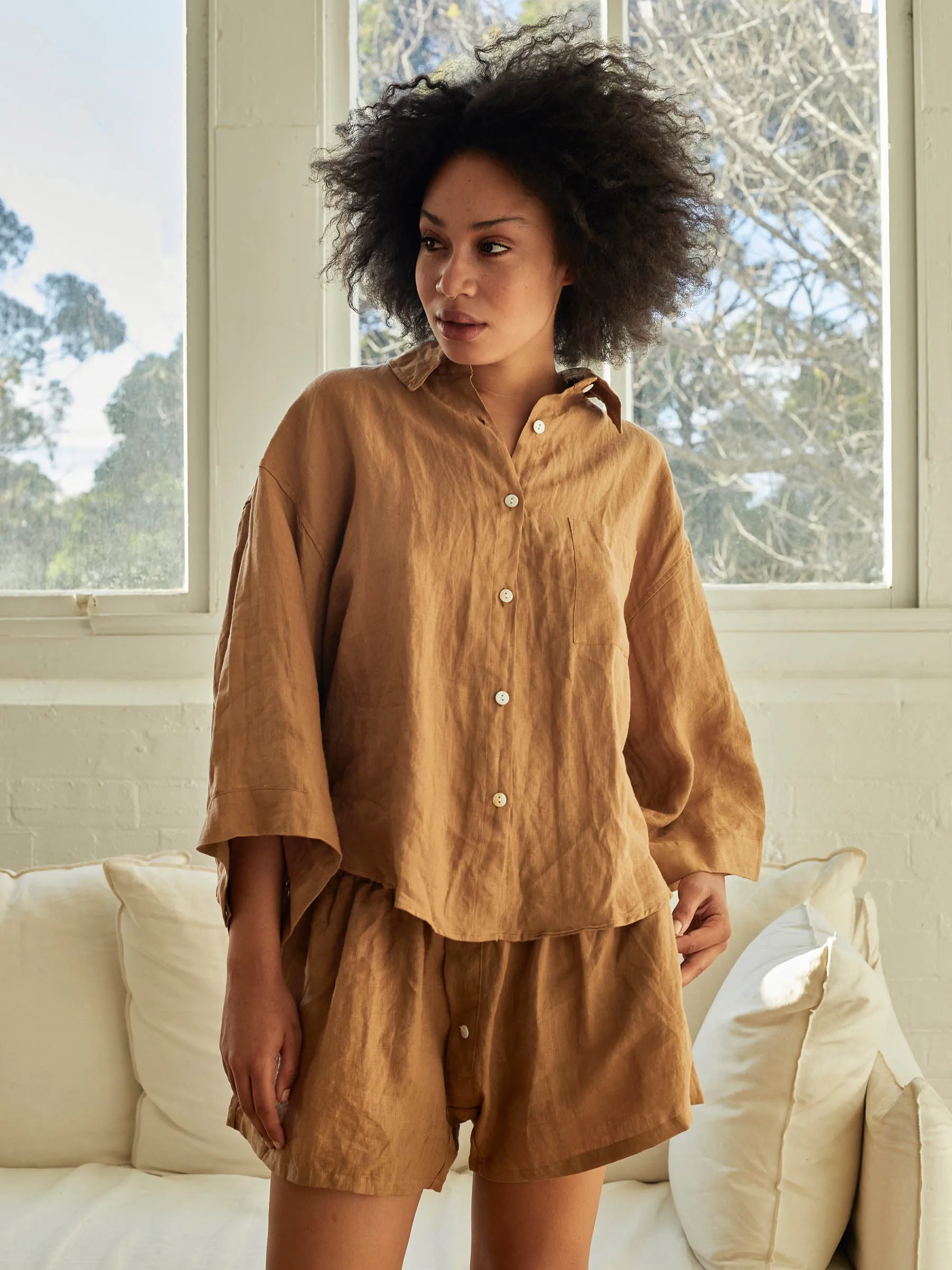 The 03 Linen Loungewear Set Short