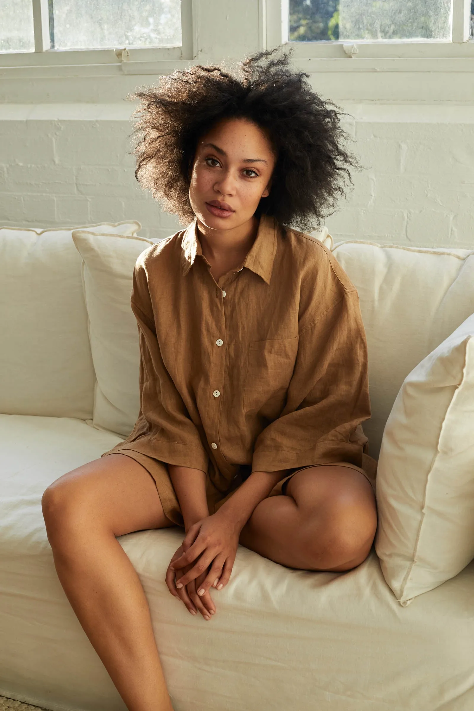 The 03 Linen Loungewear Set Short