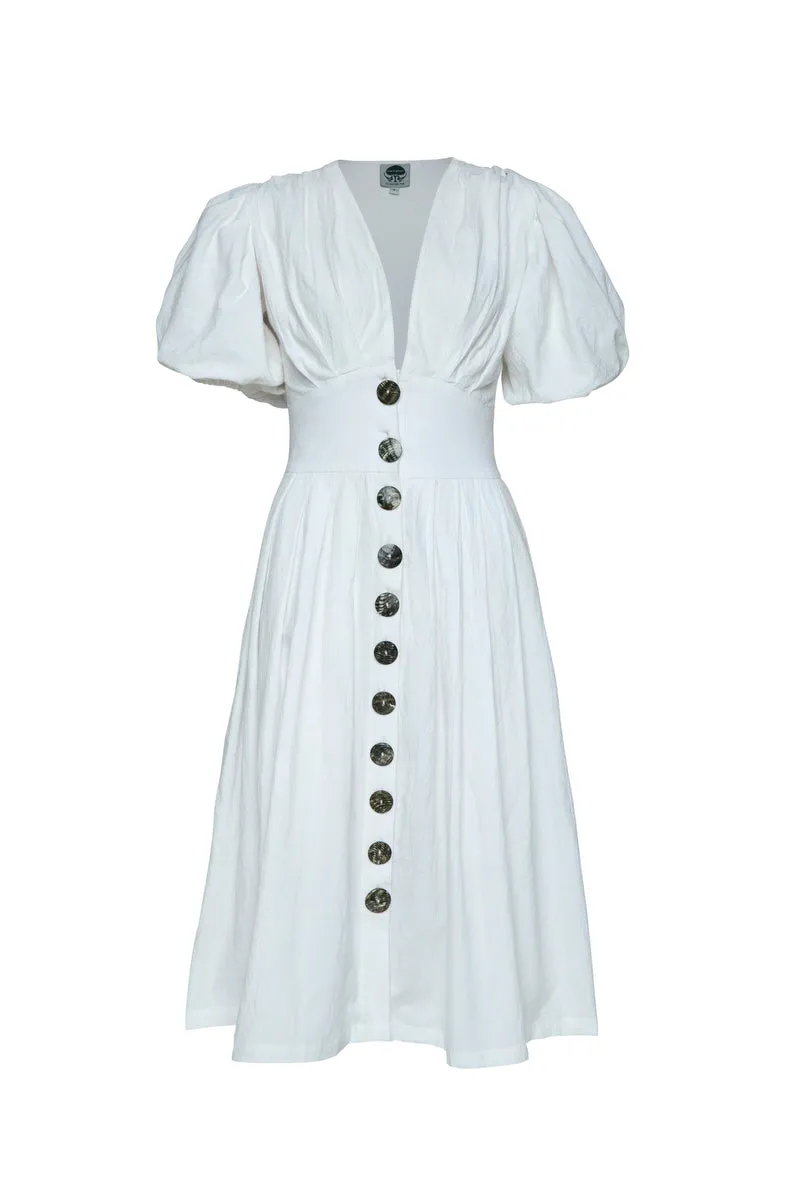 THE JAIME MIDI DRESS - WHITE