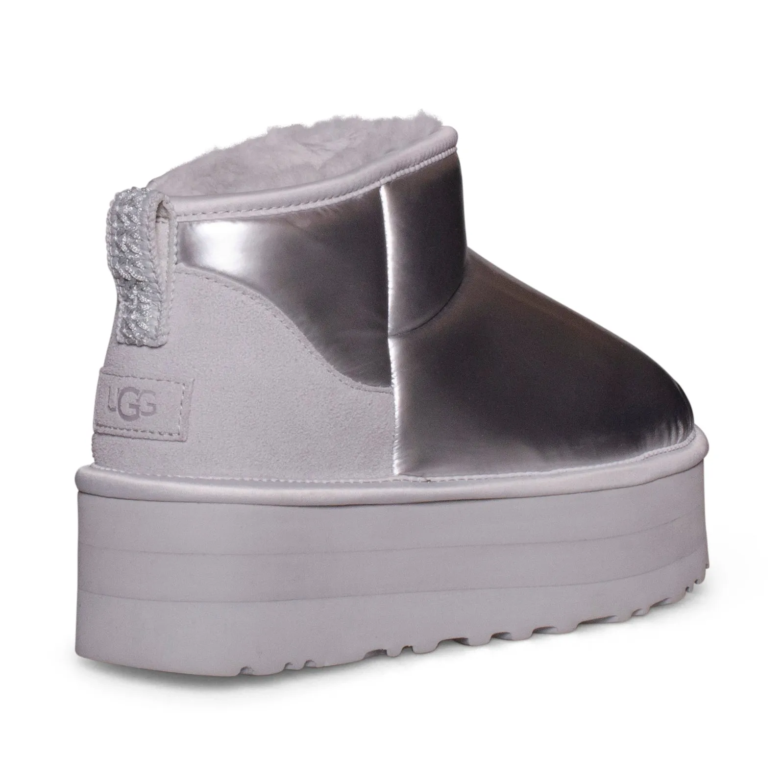 UGG Ultra Mini Platform Hi Shine Silver Boots - Women's