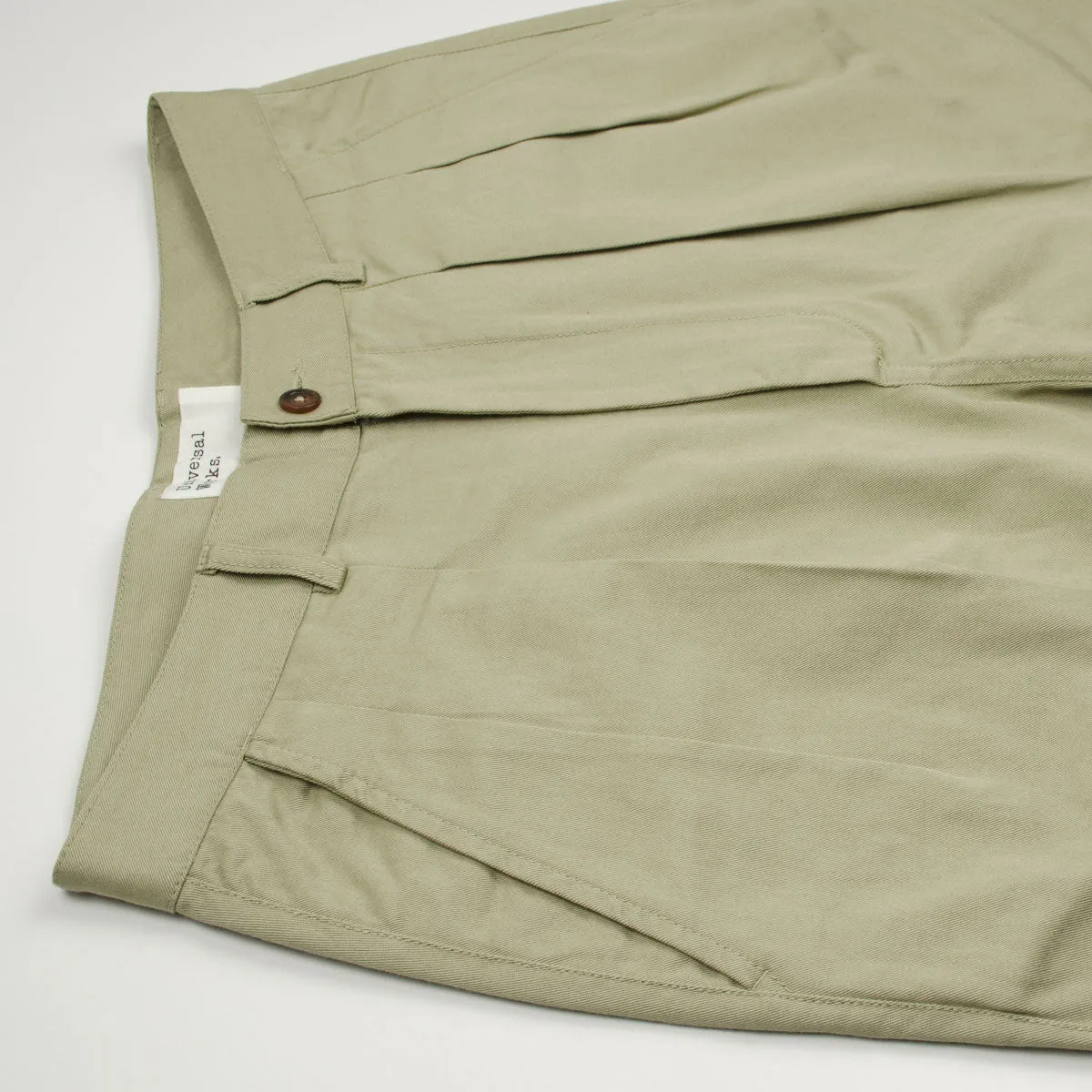 Universal Works - Double Pleat Pant Twill - Stone