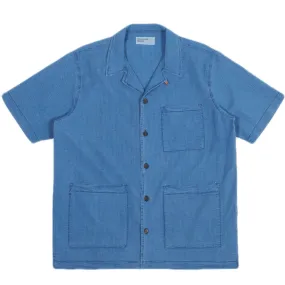 UNIVERSAL WORKS Island Shirt In Indigo Seersucker