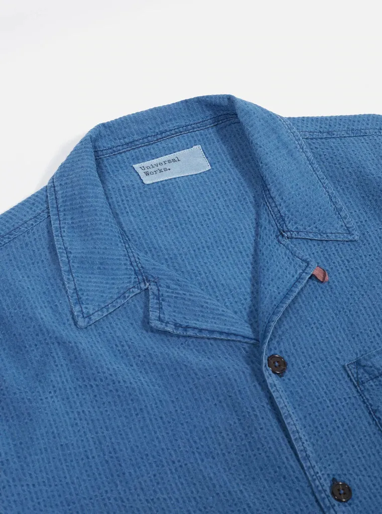 UNIVERSAL WORKS Island Shirt In Indigo Seersucker