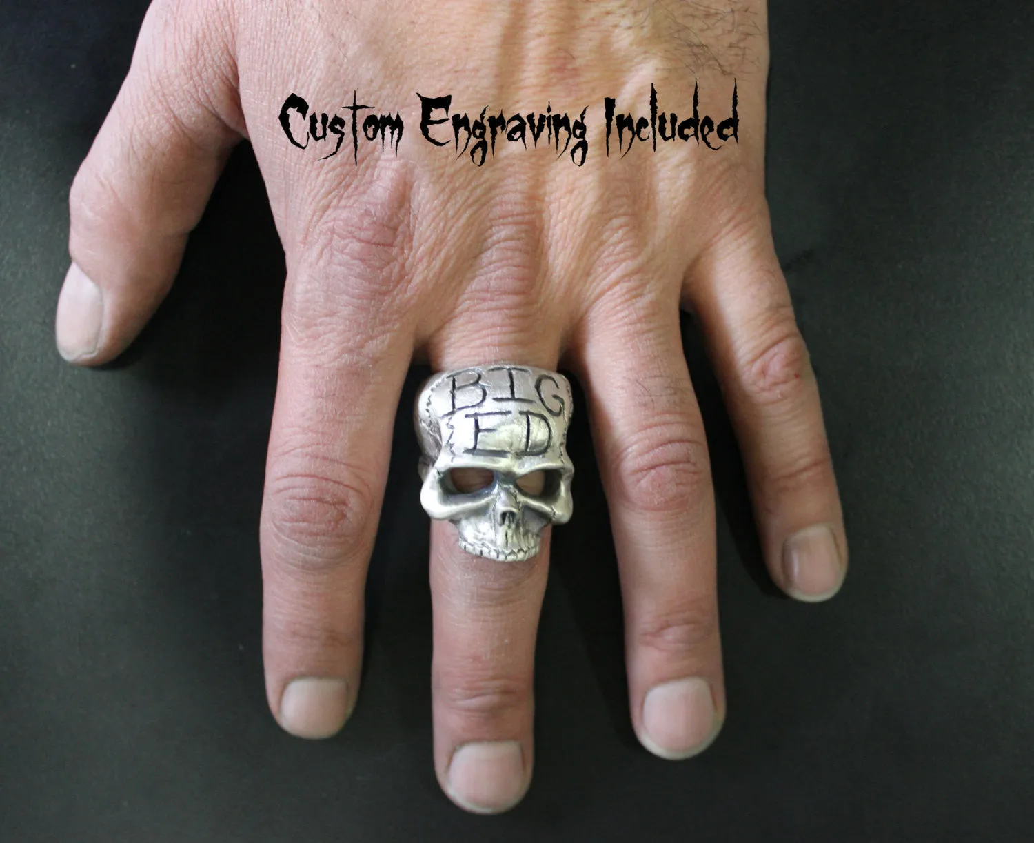 Until Death, Inc. "Big Boss Ring" Huge .925 Sterling Silver Biker Skull Ring.