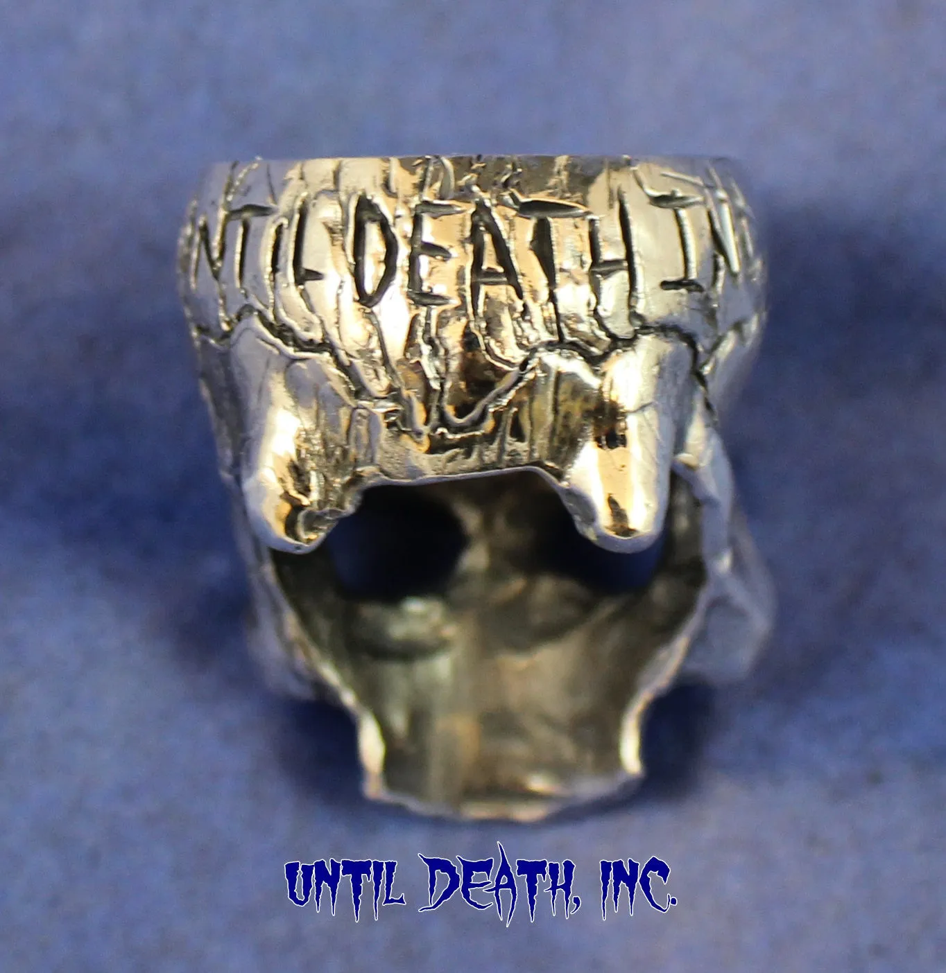 Until Death, Inc. "Big Boss Ring" Huge .925 Sterling Silver Biker Skull Ring.