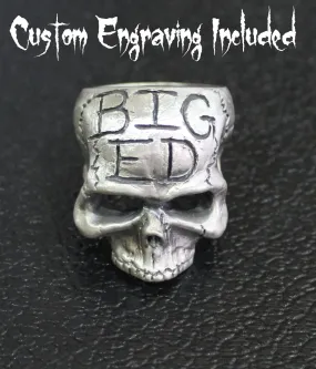 Until Death, Inc. "Big Boss Ring" Huge .925 Sterling Silver Biker Skull Ring.