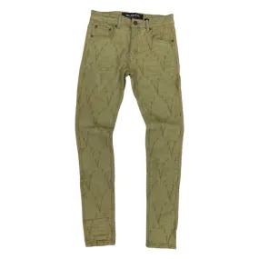 Valabasas “V Love” Olive Jeans