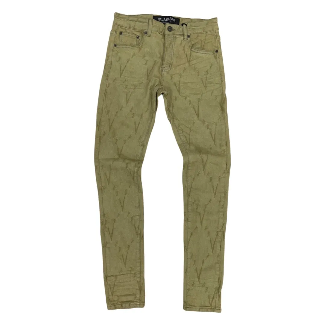 Valabasas “V Love” Olive Jeans