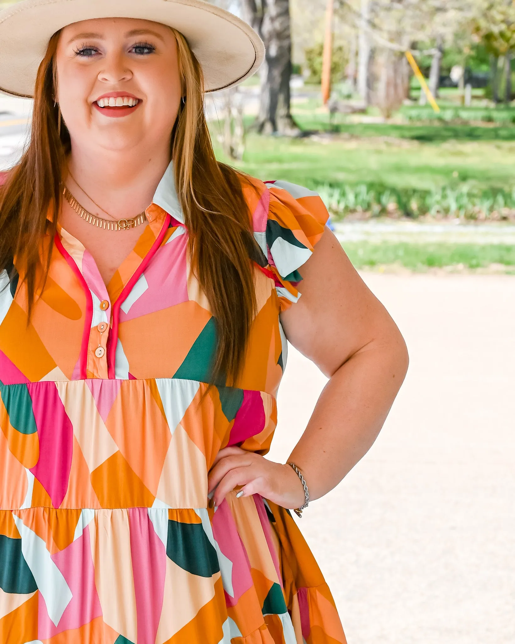 Vibrant Vibes Collared Dress