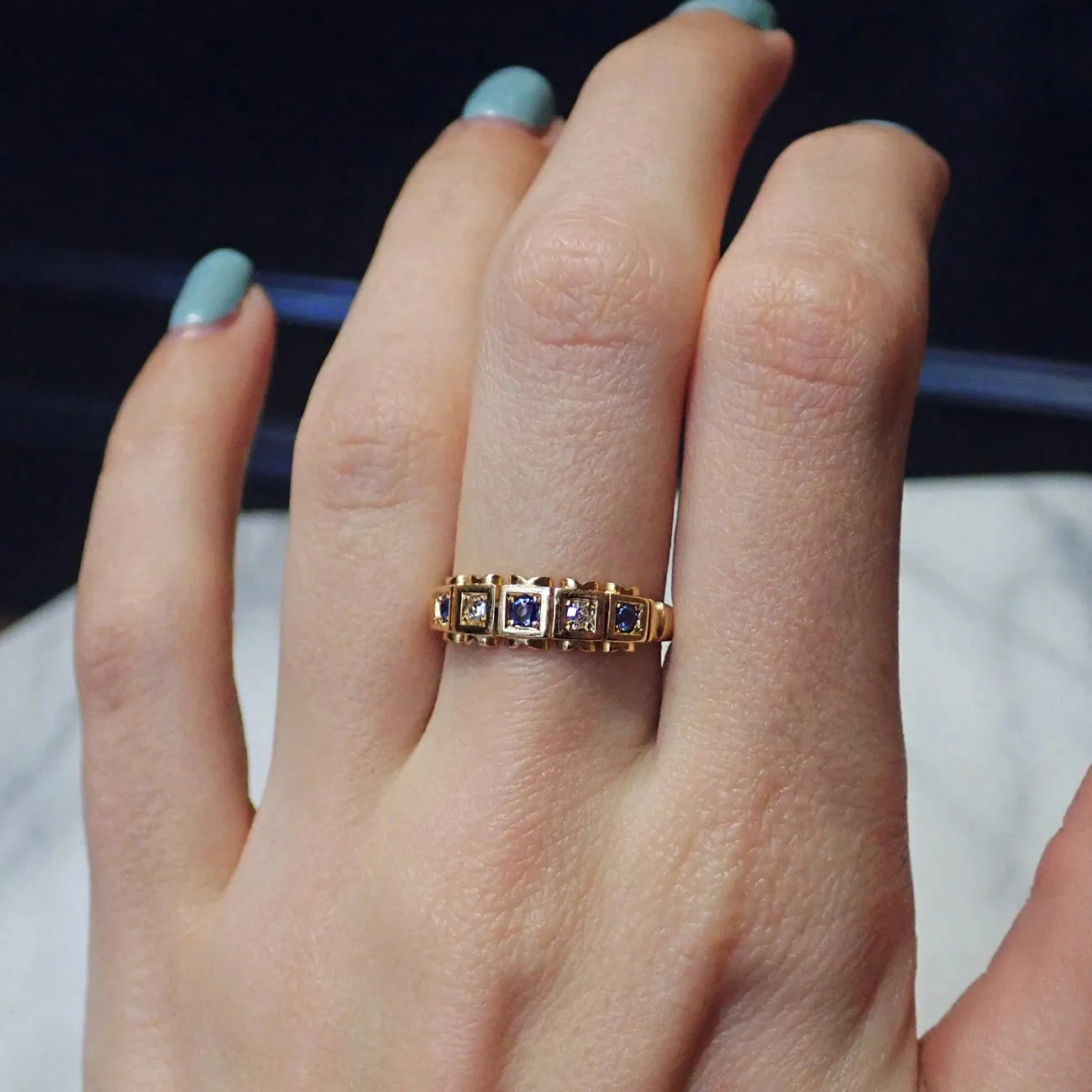 Victorian Sapphire & Diamond Ring, 1892