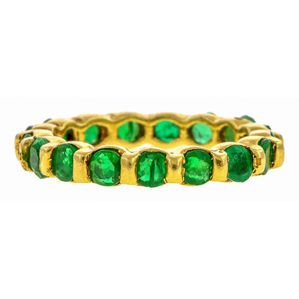 Vintage Emerald Eternity Band