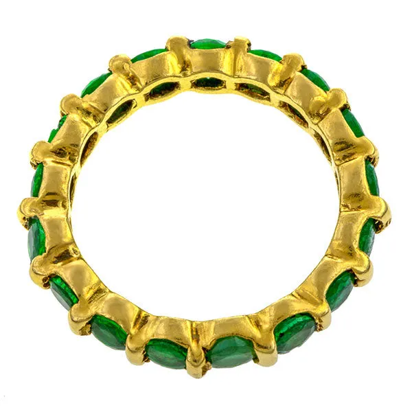 Vintage Emerald Eternity Band