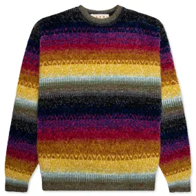 Viscose Wool Crewneck Sweater - Multicolor