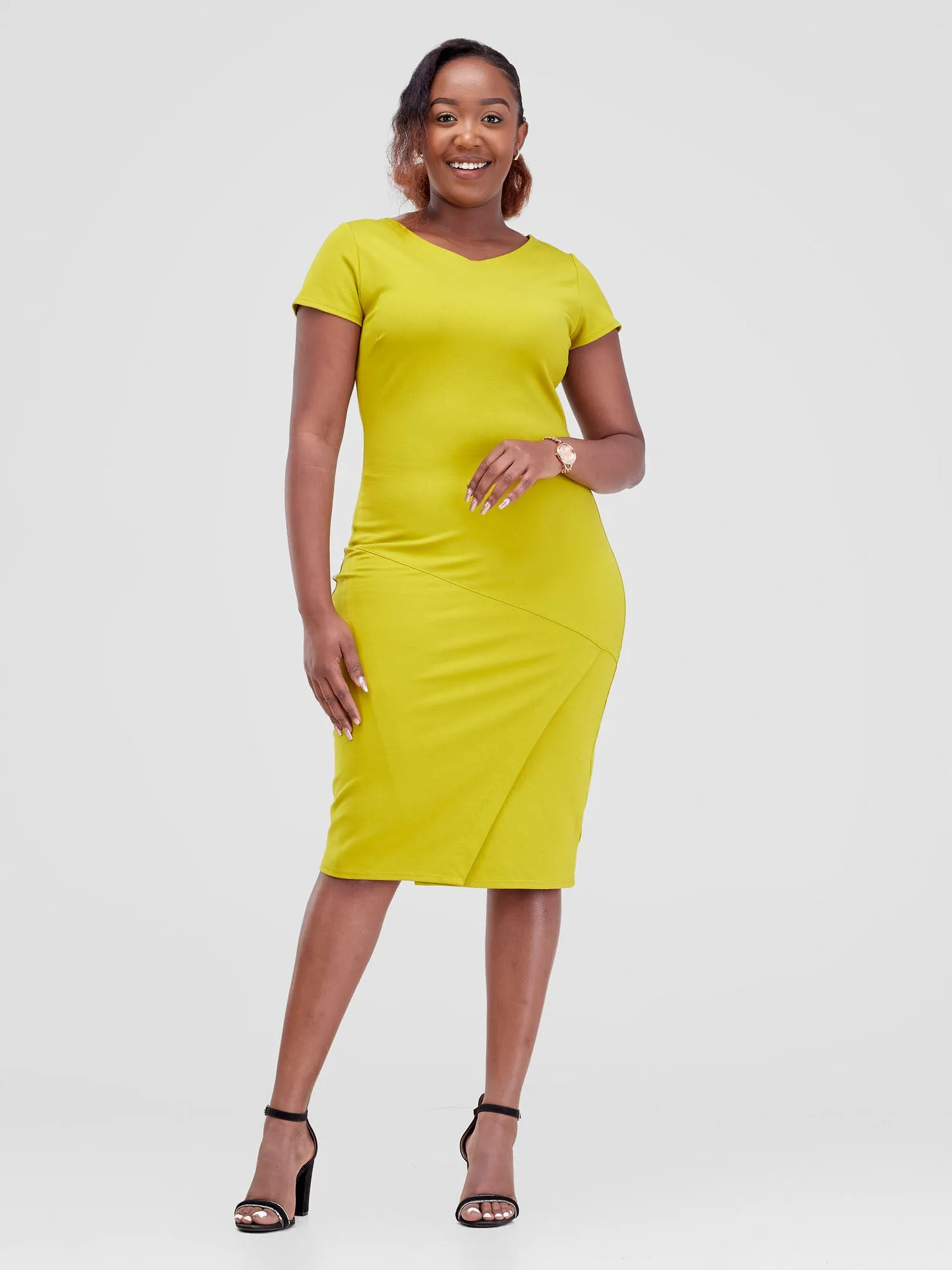 Vivo Tande Boat Neck Dress  - Olive