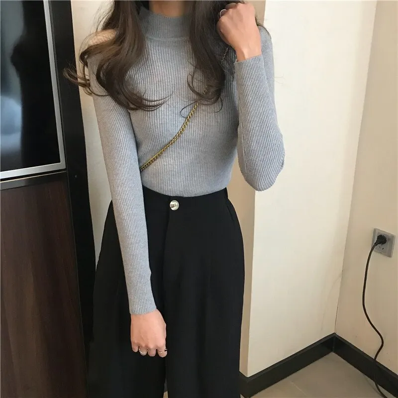 Women Turtleneck Vintage Sweater