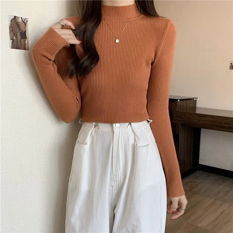 Women Turtleneck Vintage Sweater