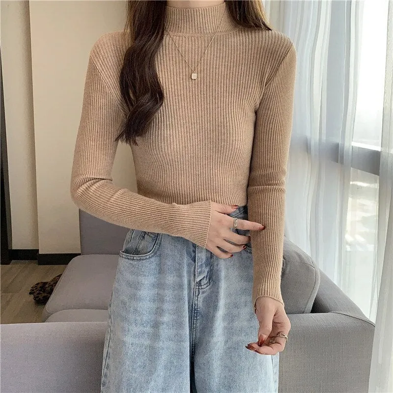 Women Turtleneck Vintage Sweater