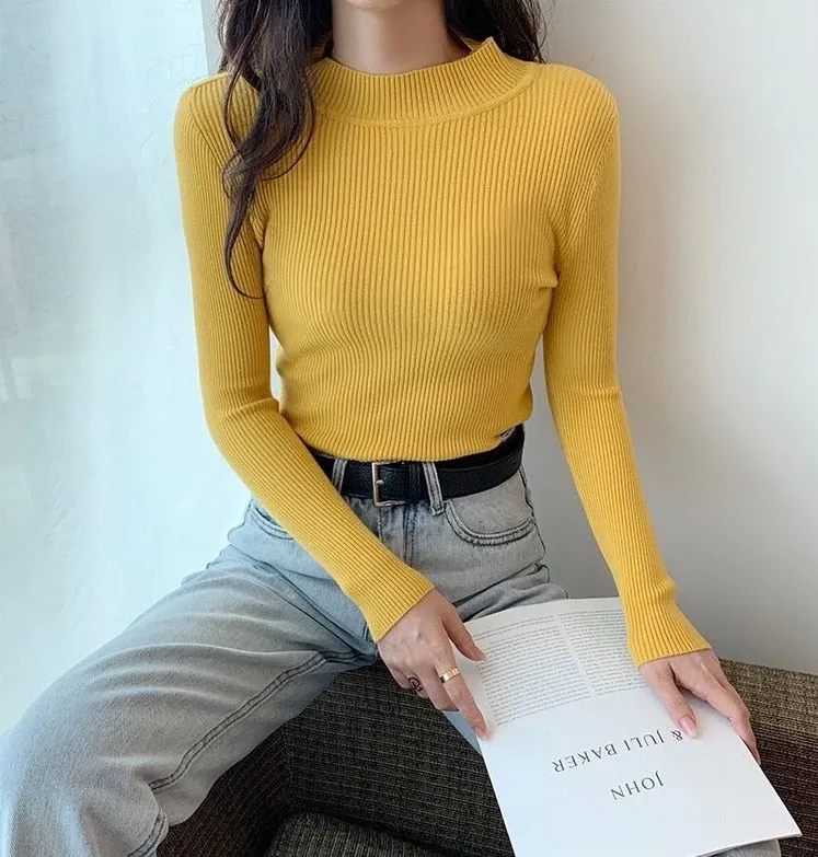 Women Turtleneck Vintage Sweater