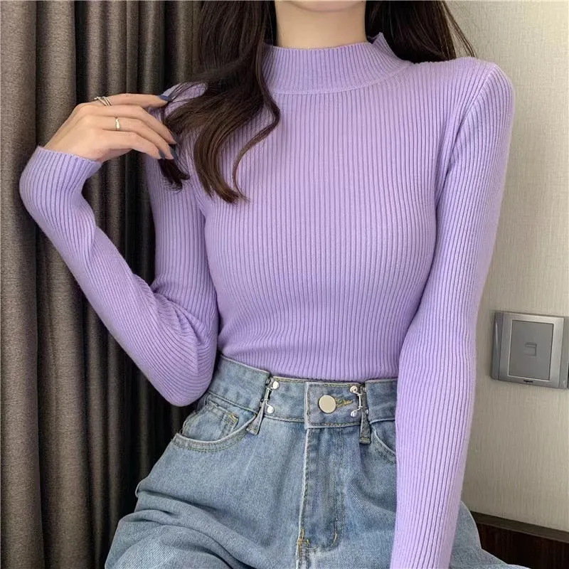 Women Turtleneck Vintage Sweater