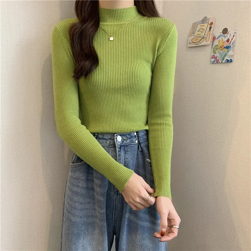 Women Turtleneck Vintage Sweater