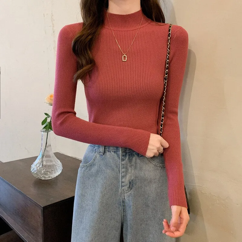 Women Turtleneck Vintage Sweater