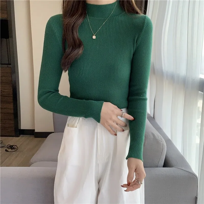 Women Turtleneck Vintage Sweater