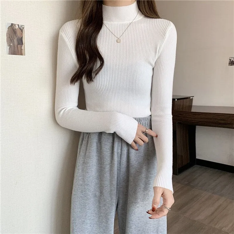 Women Turtleneck Vintage Sweater