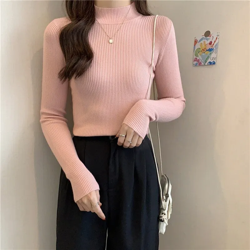 Women Turtleneck Vintage Sweater