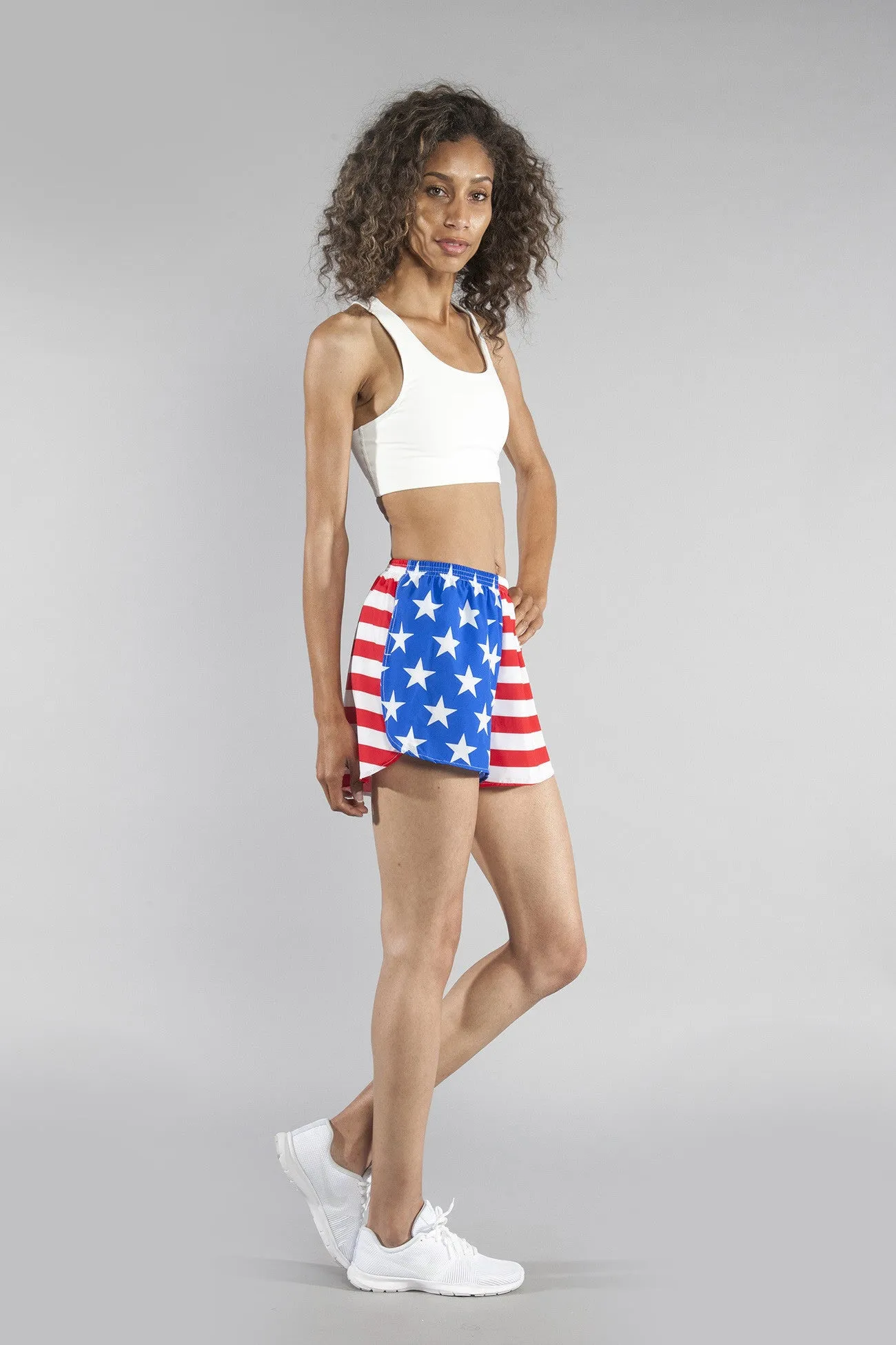 Women's 1.5" Stretch Printed Split Trainer- American Flag