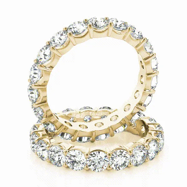 XENA 2.5 Carat Diamond Eternity Band in 14K - 18K Gold or Platinum 15 pointer F Color VS1 Clarity U Shape Shared Prong By Mike Nekta SIZE 3.5 to 4