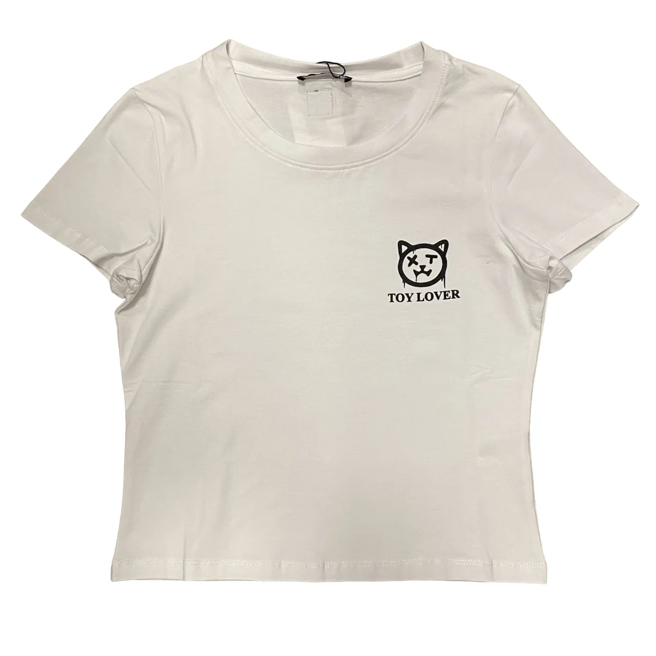 XT Studio short t-shirt with Toy Lover graphics for women. White color