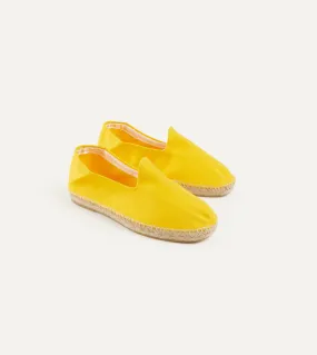 Yellow Herringbone Cotton Espadrilles