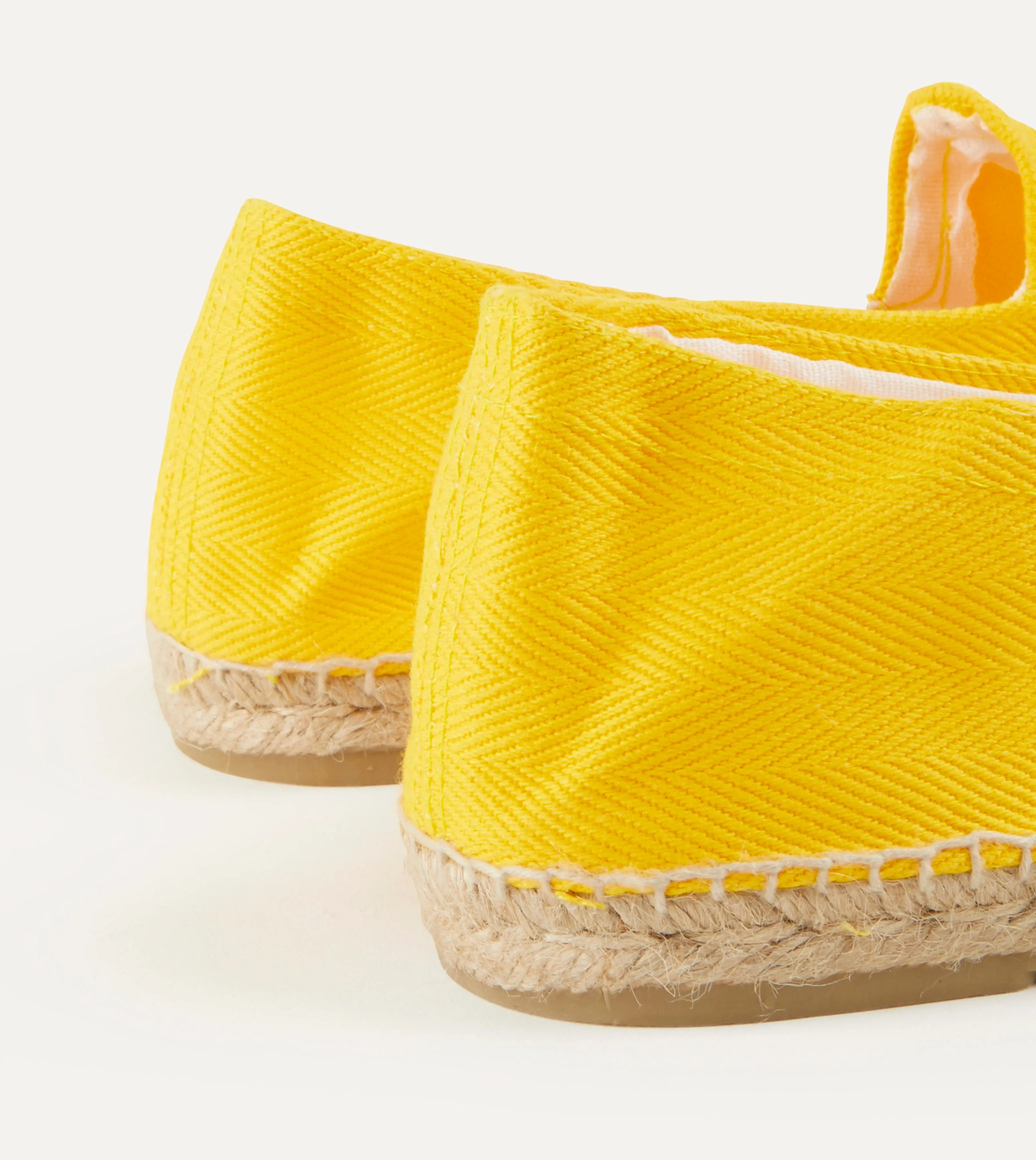 Yellow Herringbone Cotton Espadrilles