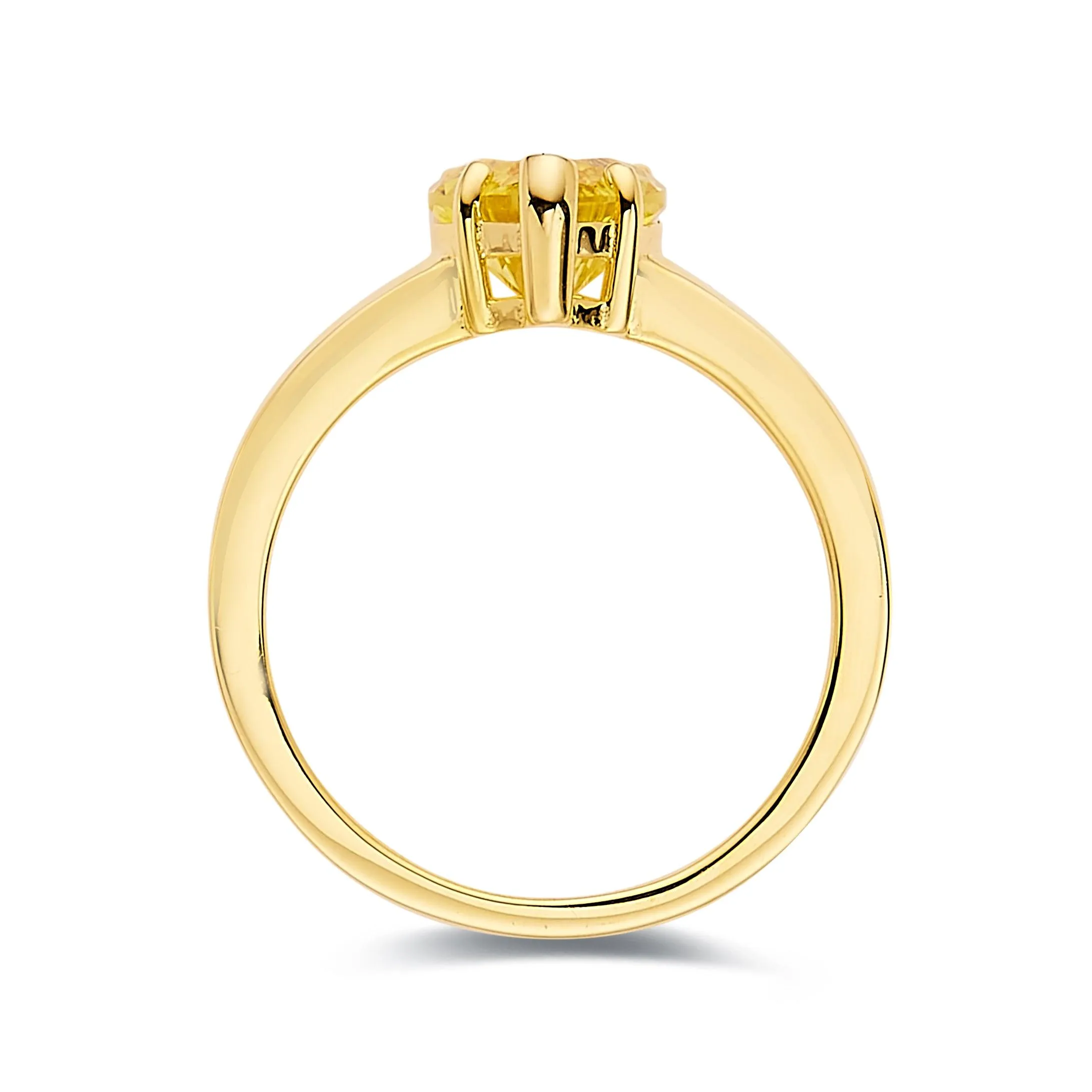 Yellow Sapphire Heart Ring