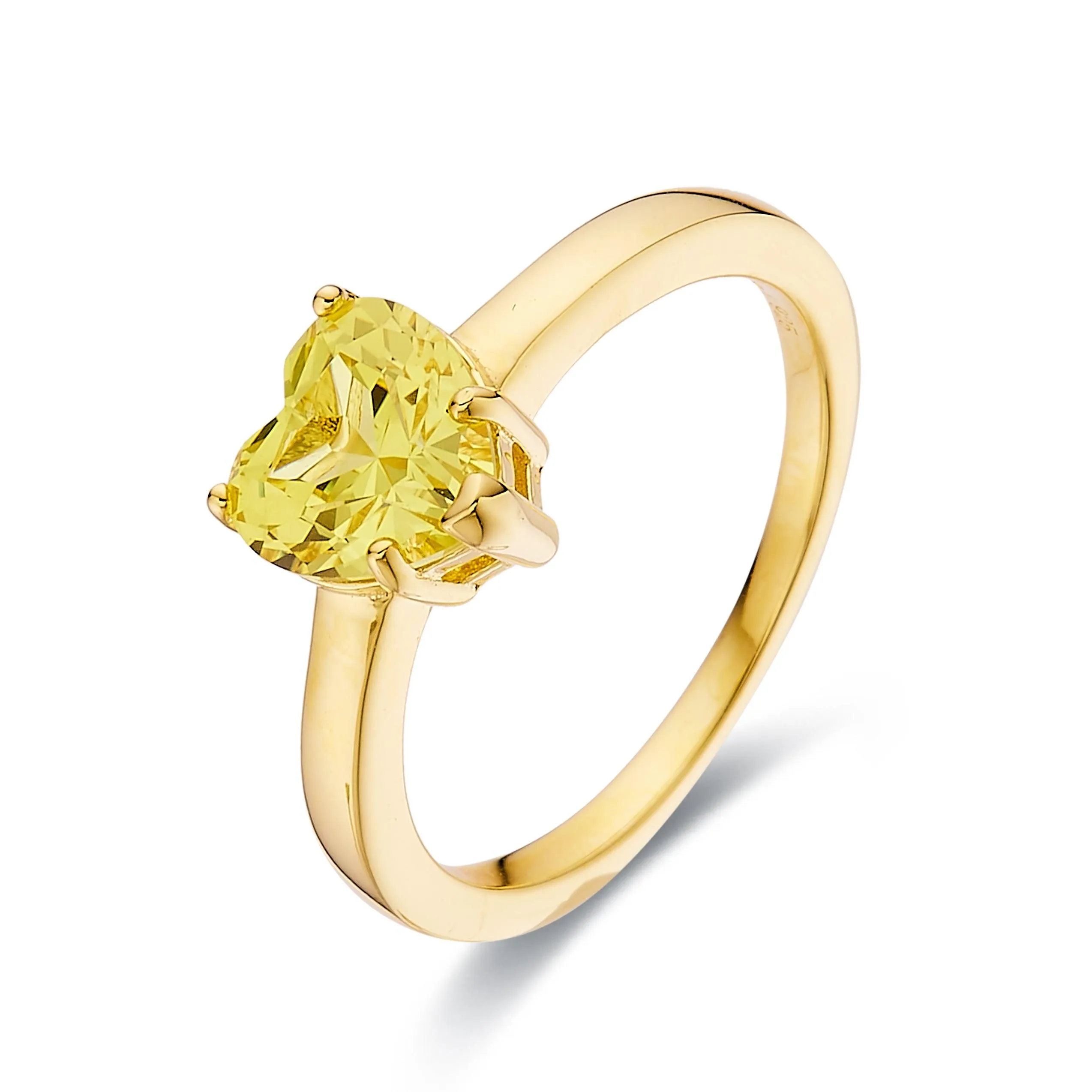 Yellow Sapphire Heart Ring